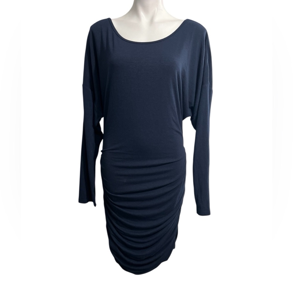 Sugar Poison sweater dress XL‎ Navy Blue Ruched cocktail casual winter/fall